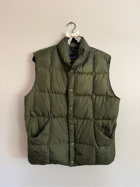 Lands' End Quilted Olive Green Puffer Vest
